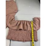 SheIn  XL‎ Two Piece Set Crop Top Wide Leg Pants Ruffle Smocked Pink Casual Photo 2