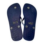 Brighton  Blue Floral Embossed Crystal Rhinestone Sandals Thongs Flip Flops Sz 10 Photo 8