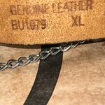 Black leather belt with goth skull and chain design… unisex Gray Photo 7