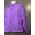 IZOD PerformX Jacket Womens Medium Purple Fleece Full Zip Mock Neck Pockets Photo 2