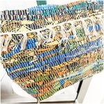 Anthropologie  Raj Multicolor Canvas Beach Tote Fringe Tassel NWT Photo 1