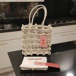 Cult Gaia ππ Enzo North-South Caged Tote Bag Faux Leather ~ Off-White NWT Photo 11