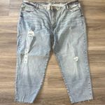 Old Navy  Blue Distressed Jeans 26 high Rise OG Straight Denim Photo 0