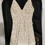 Honey and Rosie White Leaf Pattern Lace Mini Dress Photo 0