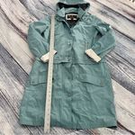 Barbour  2 in 1 Convertible Teal Hooded Waterproof Hooded Rain Trench Coat Photo 9