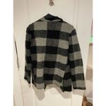 BB Dakota wool plaid open cardigan poncho black and gray size medium Photo 6