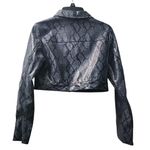 Blue Q Blue Blush Snake Print Cropped Jacket Moto Biker Silver Accents Small Photo 1