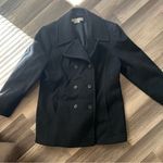 Larry Levine  wool/cashmere blend Pea coat Jacket black Size 14P Photo 0