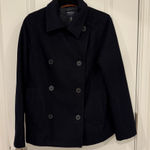 American Eagle Outfitters Navy Wool Blend Peacoat Size M Y2K Winter Academia Photo 0