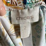 Chico's  Wide Leg Pants Size 12 Large Yogi Green Slinky Paisley Print Pull On Photo 4