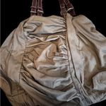 French Connection Olive Green Large Tote Bag Double Brown Handles 18” Wide Photo 2