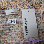 New! Heatherly floral print‎ long sleeve smocked tie front top, size M Orange Size M Photo 11