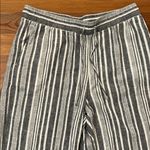 Banana Republic  Striped Linen Blend Cropped Wide Leg Pants Womens Size Large Photo 2