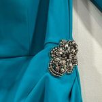 Boston Proper Teal Ruched 3/4 Sleeve Dress Size 10 Photo 0