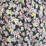 Loft  Dress Womens Small‎ Black Pink Floral Flower Gold Shimmer Ruffle Feminine Photo 5