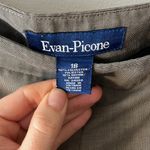 Evan Picone Evan-Picone Trousers Pants Straight Leg Grey Brown Size 18 Ankle Flat Front Photo 4