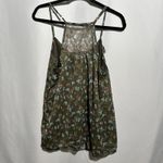 Decree Olive Green Floral Ruffle Lace Fairy Grunge Cami Racerback Tank Top Cottage L Photo 1