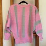 Striped Boatneck Mohair Dolman Sleeve Sweater Pink Size XS Photo 1