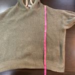Gap ‎ Womens XS Olive Green Waffle Knit Hoodie Drawstring Pullover Casual Photo 11