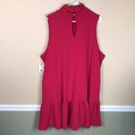 Ophelia Roe NWT  Women’s Mock Neck Fuchsia Pink Tiered Sleeveless Dress Photo 3