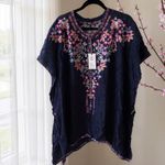 Johnny Was Poncho Top Navy Biya Alia NWT RARE Photo 1