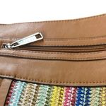 Rosetti Rossetti Crossbody Bag Pink Blue Yellow Tan Woven Fabric Faux Leather Medium Photo 7