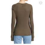 Helmut Lang  cotton Rib Long Sleeve Crewneck Top size XS in Dark resin Photo 10
