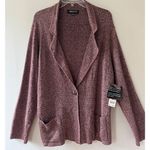 Jones New York Sz 3X Stretch One Button Front Cardigan Sweater Jacket Shimmery Photo 0