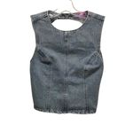 Edikted Edkited Quinlan Open Back Sleeveless Denim Top Women’s Size Large Photo 2