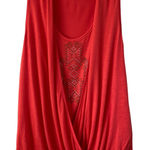 Iz Byer Y2K Beaded Sleeveless Drape Tank Top Sz M Coral McBling Whimsy Fairy  Photo 0