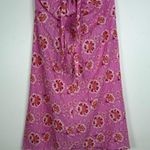 J.Crew  Cotton Pink Orange Floral Tie Neck Halter Midi Dress Size Medium New Photo 0