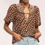 Saylor  Peggy Embroidered Floral Sheer Blouse | S Photo 0