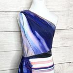 Rachel Roy  The Viv Purple Striped One Shoulder Party Dress Size 6 Small Photo 3