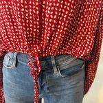 Amuse Society NWT  Red Dot Cropped Buttondown Top  Photo 2