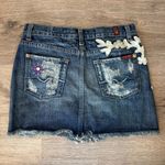 7 For All Mankind Mini Rhinestone Denim Mini Skirt 26 Photo 8
