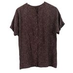 Vintage Paradigm Blouse Womens M Brown 100% Silk Abstract Quiet Luxury 90s Retro Size 14 Photo 3