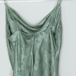 Lulus  Womens Sage Green Floral Satin Cowl Neck Slip Mini Dress Size M Party Photo 8