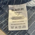 Blakely Blakeley NWT blue/white Vertical Striped Denim Pants Wide Leg Flair Size 9 Photo 4