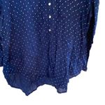 Old Navy  the tunic XXL navy blue white polka dot long sleeve button blouse Photo 4
