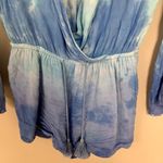 Lulus Land and Sea light blue tie-dye long-sleeve romper size XS Photo 2