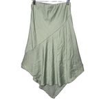 Anthropologie  Green Ruffle Trumpet Fit & Flare Asymmetrical Midi Skirt Size XS Photo 1