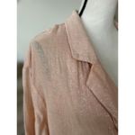 Amadi Oversize Warm Pink Silver Metallic Double Breasted Linen Blazer Size M Photo 2