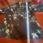 Shanghai Soho Oriental 100% Silk Asian Jacket 3D Sakura floral embroidered Sz M Black Size M Photo 4