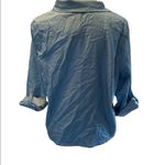 NWT Notebuk Sky Blue Collared Button Down Tie Front Button Up 3/4” Sleeve Shirt Size M Photo 2