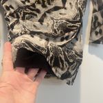 Alfani  snakeskin bedazzled mesh top with lining and bell sleeves size medium. Photo 6