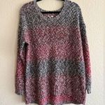 Bass Cozy Knit Sweater Marled Burgundy Purple Soft Winter Pullover Knitted Large Red Photo 0