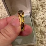 Vintage New Avon Gold Tone Faux Blue Topaz Ring 8 Photo 1
