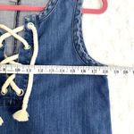 Aerie  Blue Chambray Lace-up Rope Ruffle Raw Hem Sleeveless Nautical Mini Dress S Photo 8