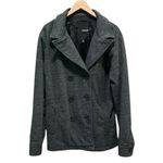 Hurley  Double-Breasted Peacoat L 22” p2p Black Marl EUC Photo 1