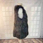 White House | Black Market Black White Faux Fur Lined Vest Size Large Photo 3